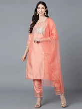 Poly Silk Embroidered Kurta Trouser With-PKSKD1160A